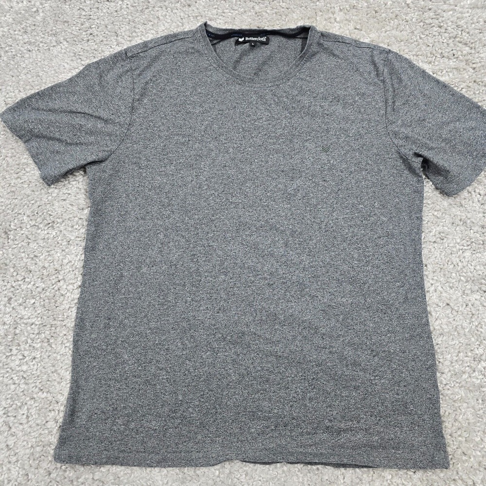 Buttercloth Icy Cotton T-Shirt Mens L Grey Short Sleeve Cooling Minimalist‎ Tee